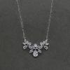 imageSWEETV Cubic Zirconia Wedding Bridal Backdrop Necklace for Brides Crystal Dainty Back Necklace Body Chain Jewelry for Women Prom03 Silver