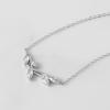 imageSWEETV Dainty Simple Pendant Necklace for Women Cubic Zirconia Leaf Vine Wedding Necklace for Bride BridesmaidN02 Silver