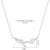 imageSWEETV Dainty Simple Pendant Necklace for Women Cubic Zirconia Leaf Vine Wedding Necklace for Bride BridesmaidN02 Silver