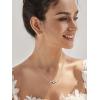 imageSWEETV Dainty Simple Pendant Necklace for Women Cubic Zirconia Leaf Vine Wedding Necklace for Bride BridesmaidN02 Silver