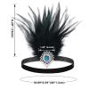 imageSWEETV Flapper Headband 1920s Headpiece Rhinestone Feather Hair Band Great Gatsby Headpiece for WomenIvory01 Black