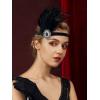 imageSWEETV Flapper Headband 1920s Headpiece Rhinestone Feather Hair Band Great Gatsby Headpiece for WomenIvory01 Black