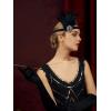 imageSWEETV Flapper Headband 1920s Headpiece Rhinestone Feather Hair Band Great Gatsby Headpiece for WomenIvory01 Black