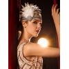 imageSWEETV Flapper Headband 1920s Headpiece Rhinestone Feather Hair Band Great Gatsby Headpiece for WomenIvory03 Ivory