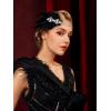 imageSWEETV Flapper Headband 1920s Headpiece Rhinestone Feather Roaring 20s Great Gatsby Hair Accessories for WomenBlackBlack