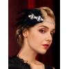 imageSWEETV Flapper Headband 1920s Headpiece Rhinestone Feather Roaring 20s Great Gatsby Hair Accessories for WomenBlackBlack