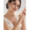 imageSWEETV Jewelry Set for Bride Women Cubic Zirconia Pearl Bridal Earrings Necklace Bracelet Set Bridal Jewelry Set for Wedding PromS03 Silver