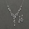 imageSWEETV Jewelry Set for Women Cubic Zirconia Marquise Vine Cluster Bridal Earrings and Necklace Set Bridal Jewelry Set for Wedding Prom01 Silver