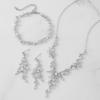 imageSWEETV Jewelry Set for Women Cubic Zirconia Marquise Vine Cluster Bridal Earrings and Necklace Set Bridal Jewelry Set for Wedding PromS11 Silver
