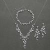 imageSWEETV Jewelry Set for Women Cubic Zirconia Marquise Vine Cluster Bridal Earrings and Necklace Set Bridal Jewelry Set for Wedding PromS11 Silver