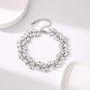 imageSWEETV Marquise Wedding Bracelets for Brides Bridesmaids Adjustable Bridal Bracelet for Wedding Crystal Cubic Zirconia Tennis Bracelet for WomenSilver