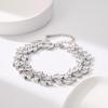 imageSWEETV Marquise Wedding Bracelets for Brides Bridesmaids Adjustable Bridal Bracelet for Wedding Crystal Cubic Zirconia Tennis Bracelet for WomenSilver
