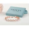 imageSWEETV Teardrop Wedding Bridal Bracelets for Brides Crystal Rhinestone Cubic Zirconia Tennis Bracelets for Women Prom Bridal JewelryRose Gold