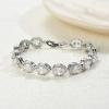 imageSWEETV Teardrop Wedding Bridal Bracelets for Brides Crystal Rhinestone Cubic Zirconia Tennis Bracelets for Women Prom Bridal JewelrySilver