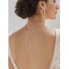 imageSWEETV Teardrop Wedding Bridal Jewelry Set for Brides Women Bridesmaid Crystal Rhinestone Backdrop Necklace Earring Sets for Prom01Silver