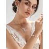 imageSWEETV Teardrop Wedding Bridal Jewelry Set for Brides Women Bridesmaid Crystal Rhinestone Backdrop Necklace Earring Sets for Prom01Silver
