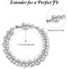 imageSWEETV Wedding Bridal Bracelet for Brides Cubic Zirconia Classic Tennis Bracelet for Women Jewelry GiftSilver