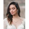imageSWEETV Wedding Jewelry Set for Women Marquise Cubic Zirconia Necklace Earrings Bracelet Set for Bride Bridesmaid Bridal Jewelry Set for Wedding Prom04 Rose Gold