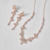 imageSWEETV Wedding Jewelry Set for Women Marquise Cubic Zirconia Necklace Earrings Bracelet Set for Bride Bridesmaid Bridal Jewelry Set for Wedding Prom04 Rose Gold