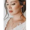 imageSWEETV Wedding Jewelry Sets for Brides Birdesmaid Cubic Zirconia Marquise Bridal Necklace Earrings Set for Women Prom Costume Wedding Jewelry GiftRose Gold