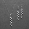 imageSWEETV Wedding Jewelry Sets for Brides Birdesmaid Cubic Zirconia Marquise Bridal Necklace Earrings Set for Women Prom Costume Wedding Jewelry GiftSilver