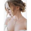 imageSWEETV Wedding Jewelry Sets for Brides Birdesmaid Cubic Zirconia Marquise Bridal Necklace Earrings Set for Women Prom Costume Wedding Jewelry GiftSilver