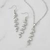 imageSWEETV Wedding Jewelry Sets for Brides Birdesmaid Cubic Zirconia Marquise Bridal Necklace Earrings Set for Women Prom Costume Wedding Jewelry GiftSilver