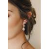 imageSWEETV Wedding Jewelry Sets for Brides BridesmaidCubic Zirconia Teardrop Bridal Necklace Earrings Set Wedding Prom Jewelry for WomenS04 Rose Gold