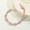imageSWEETV Wedding Teardrop Bracelets for Brides Bridesmaids Crystal Cubic Zirconia Bridal Bracelets for Women PromRose Gold
