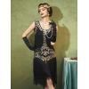 imageSWEETV Womens 1920s Flapper Dresses Scoop Neck Great Gatsby Dress with 20s Accessories Flapper CostumeSetblack