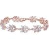 imageSWEETV Bracelet Wedding Bridal for BridesBridesmaidCrystal Cubic Zirconia Bracelet Leaf Vine Vintage StyleRose Gold