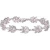 imageSWEETV Bracelet Wedding Bridal for BridesBridesmaidCrystal Cubic Zirconia Bracelet Leaf Vine Vintage StyleSilver