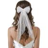 imageSWEETV Bridal Hair Bow Veil White Bow Clip Bachelorette Party Decorations Pearl Accessories Bride to Be Bridal Shower GiftPatternA