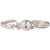 imageSWEETV Cubic Zirconia Teardrop Tennis Bracelets for Wedding Bridal Jewelry Crystal Rhinestone Bracelets for Brides Bridesmaid WomenSilver