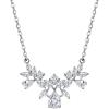 imageSWEETV Cubic Zirconia Wedding Bridal Backdrop Necklace for Brides Crystal Dainty Back Necklace Body Chain Jewelry for Women Prom03 Silver
