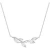 imageSWEETV Dainty Simple Pendant Necklace for Women Cubic Zirconia Leaf Vine Wedding Necklace for Bride BridesmaidN02 Silver