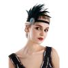 imageSWEETV Flapper Headband 1920s Headpiece Rhinestone Feather Hair Band Great Gatsby Headpiece for WomenIvory01 Black