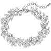 imageSWEETV Marquise Wedding Bracelets for Brides Bridesmaids Adjustable Bridal Bracelet for Wedding Crystal Cubic Zirconia Tennis Bracelet for WomenSilver