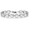 imageSWEETV Teardrop Wedding Bridal Bracelets for Brides Crystal Rhinestone Cubic Zirconia Tennis Bracelets for Women Prom Bridal JewelrySilver