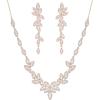 imageSWEETV Wedding Jewelry Set for Women Marquise Cubic Zirconia Necklace Earrings Bracelet Set for Bride Bridesmaid Bridal Jewelry Set for Wedding Prom04 Rose Gold