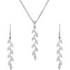 imageSWEETV Wedding Jewelry Sets for Brides Birdesmaid Cubic Zirconia Marquise Bridal Necklace Earrings Set for Women Prom Costume Wedding Jewelry GiftSilver