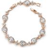 imageSWEETV Wedding Teardrop Bracelets for Brides Bridesmaids Crystal Cubic Zirconia Bridal Bracelets for Women PromRose Gold