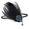 imageSWEETV 1920s Flapper Headband Roaring 20s Great Gatsby Headpiece Rhinestone Hair Clip Hair Accessories for WomenF05 Navy Blue