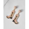 imageSWEETV Bride Earrings for Bachelorette Cowgirls Boot Earrings for Women Dangling Bride to Be Drop Dangle Earrings Bachelorette Outfit Accessories Gifts for Western Country Wedding PartyCowgirl Boot Earrings