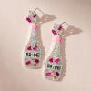 imageSWEETV Bride Earrings for Bachelorette Cowgirls Boot Earrings for Women Dangling Bride to Be Drop Dangle Earrings Bachelorette Outfit Accessories Gifts for Western Country Wedding PartyBottle EarringsHot Pink