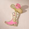 imageSWEETV Bride Earrings for Bachelorette Cowgirls Boot Earrings for Women Dangling Bride to Be Drop Dangle Earrings Bachelorette Outfit Accessories Gifts for Western Country Wedding PartyBoot earringsPink
