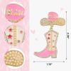 imageSWEETV Bride Earrings for Bachelorette Cowgirls Boot Earrings for Women Dangling Bride to Be Drop Dangle Earrings Bachelorette Outfit Accessories Gifts for Western Country Wedding PartyBoot earringsPink