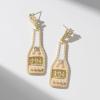 imageSWEETV Bride Earrings for Bachelorette Cowgirls Boot Earrings for Women Dangling Bride to Be Drop Dangle Earrings Bachelorette Outfit Accessories Gifts for Western Country Wedding PartyBottle EarringsChampagne