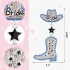 imageSWEETV Bride Earrings for Bachelorette Cowgirls Boot Earrings for Women Dangling Bride to Be Drop Dangle Earrings Bachelorette Outfit Accessories Gifts for Western Country Wedding PartyBoot earringsBlue