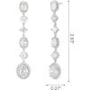 imageSWEETV Long Wedding Bridal Earrings for Brides Bridesmaids 925 Sterling Silver Post Cubic Zirconia Drop Dangle Earrings for Women Prom Mothers Day GiftsSilver